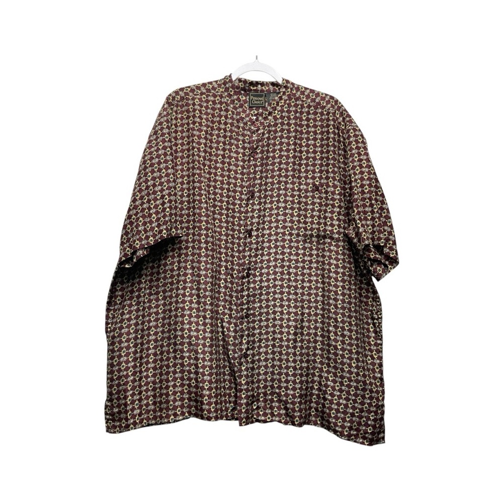 Personal Choice Men’s 2XL Button Up Silk Shirt Lightweight vacation casino